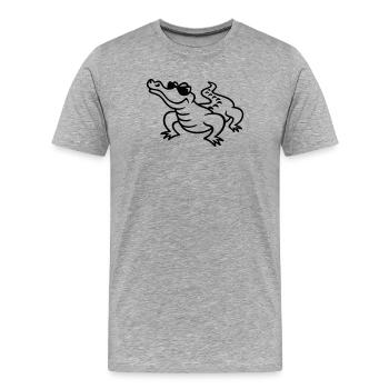 croco cool - T-shirt bio Premium Homme - gris chiné - Devant - Damien (186cm)