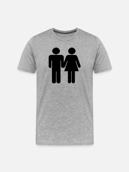 Paar - Männer Premium Bio T-Shirt - Grau meliert