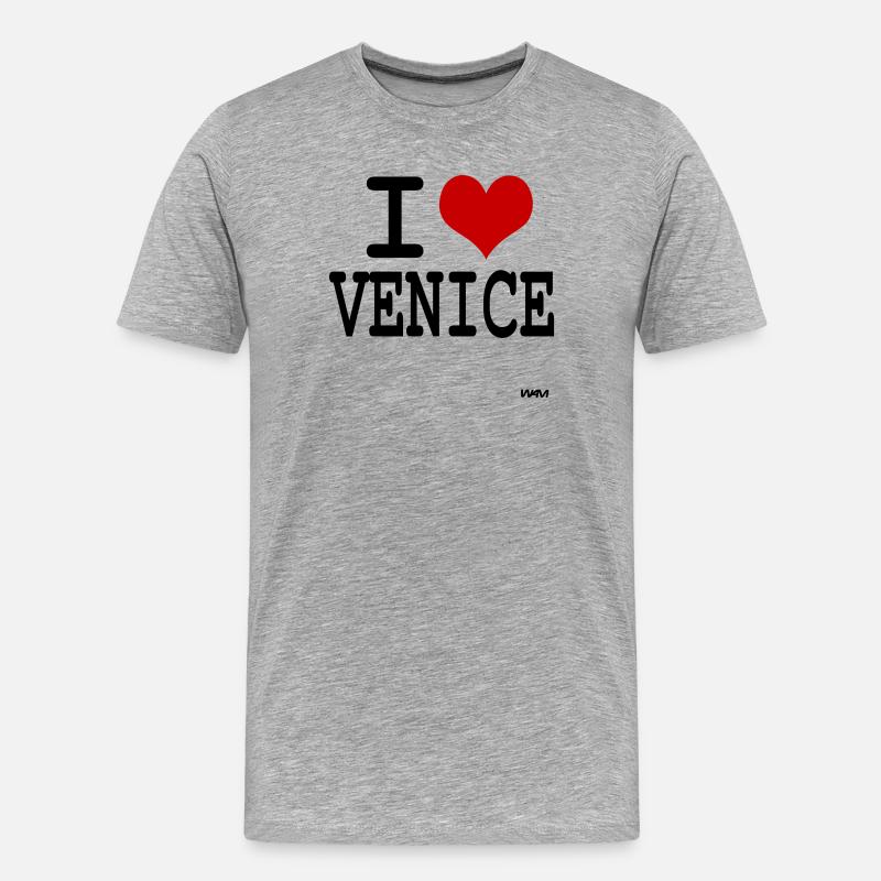 ich liebe venedig by wam - Männer Premium Bio T-Shirt - Grau meliert