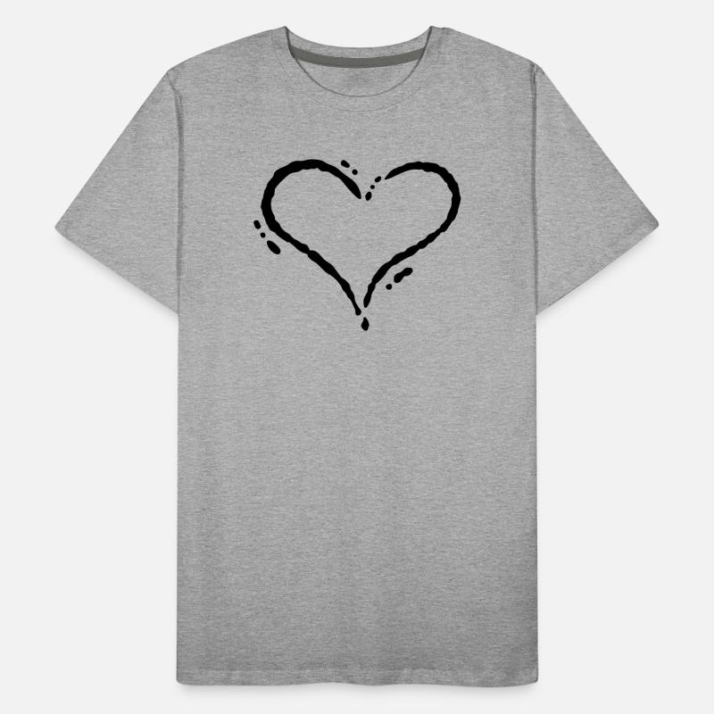 Herz - Scribble (Zeichnung) Männer Premium Bio T-Shirt