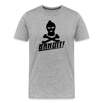bandit skimaske - Männer Premium Bio T-Shirt - Grau meliert - Vorne - Damien (186cm)