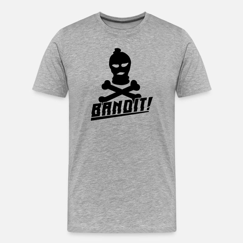 bandit skimaske - Männer Premium Bio T-Shirt - Grau meliert