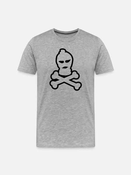 ski crâne de masque - T-shirt bio Premium Homme - gris chiné