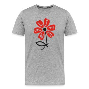chrétienne - T-shirt bio Premium Homme - gris chiné - Devant - Damien (186cm)