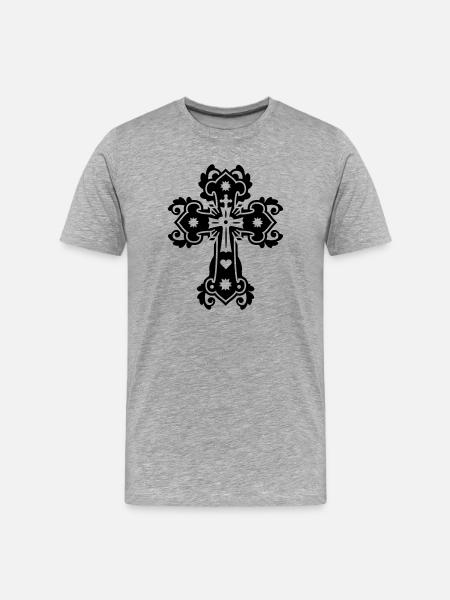 gothic kreuz - Men's Premium Organic T-Shirt - heather grey