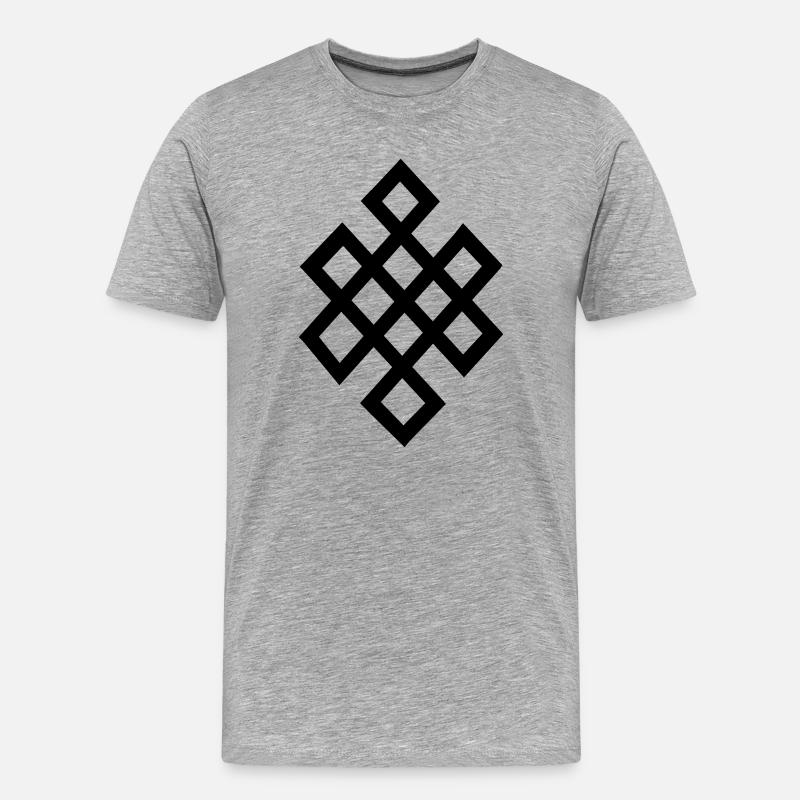 tibet symbol glück - Männer Premium Bio T-Shirt - Grau meliert