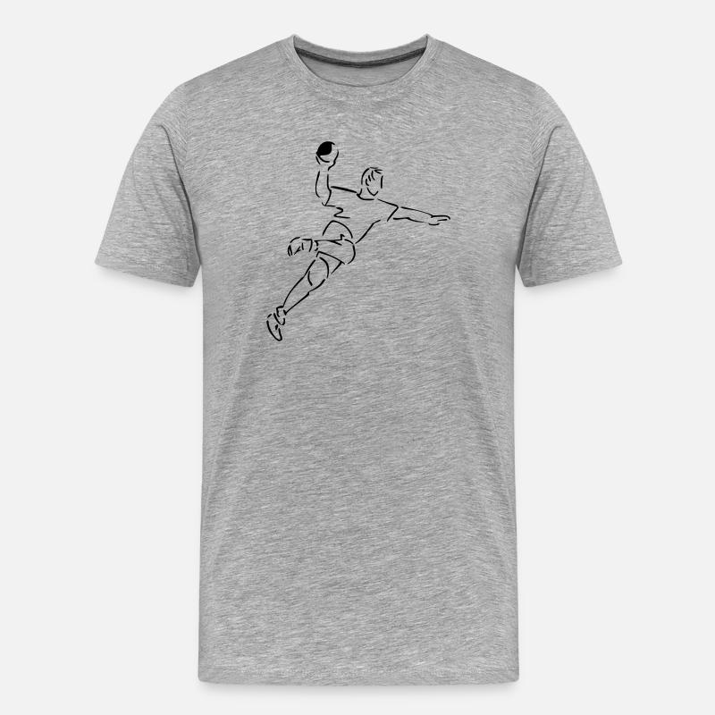 Handball - Männer Premium Bio T-Shirt - Grau meliert