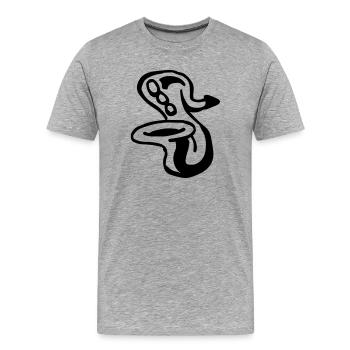 Saxophone - Men's Premium Organic T-Shirt - heather grey - Front - Damien (186cm)