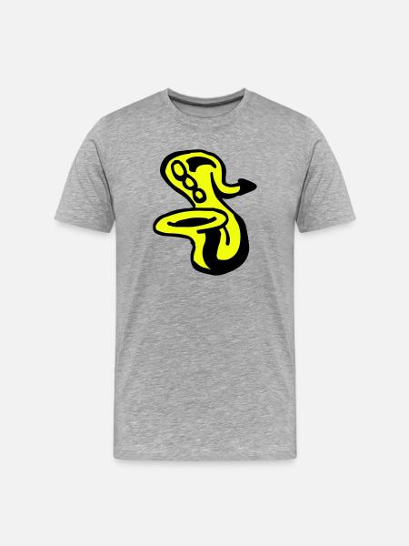 Saxophone - T-shirt bio Premium Homme - gris chiné