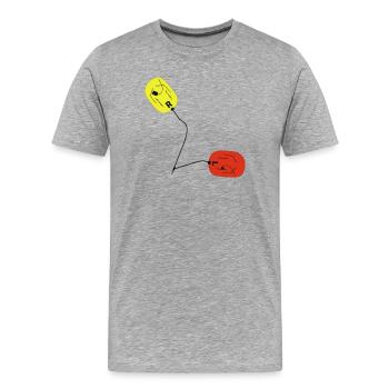 Charcoal Defibrillator - Paddels Polo Shirts - Men's Premium Organic T-Shirt - heather grey - Front - Damien (186cm)