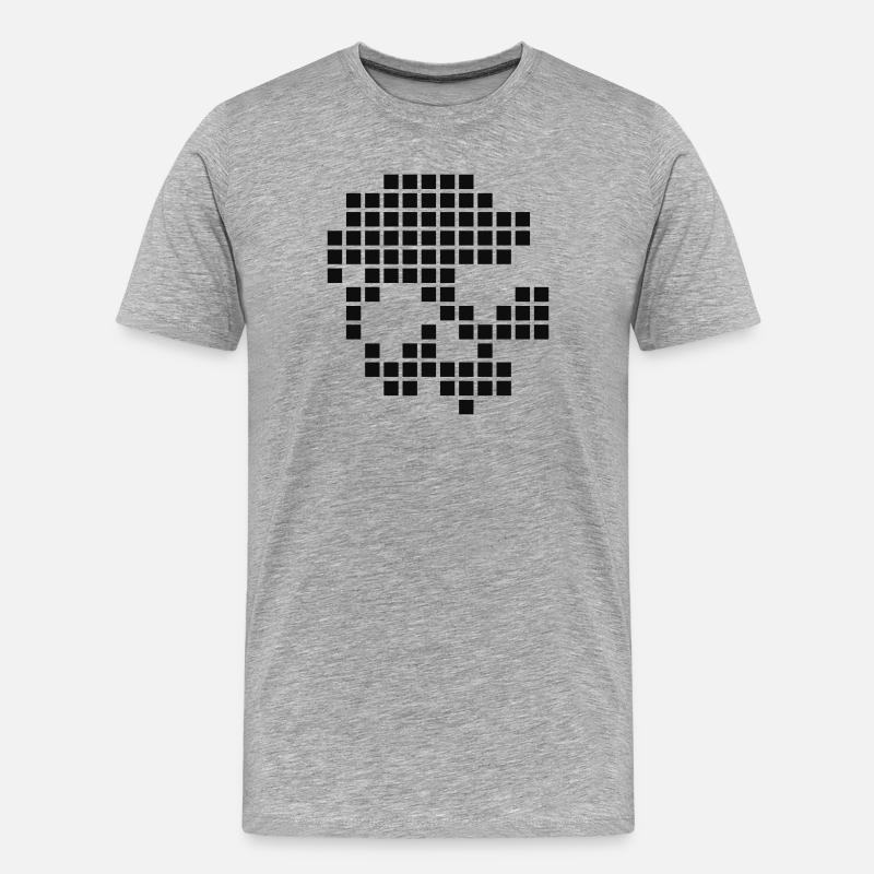 Digital-Schädel - Männer Premium Bio T-Shirt - Grau meliert