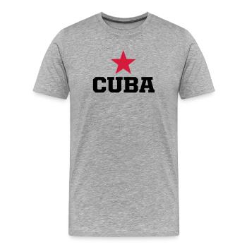cuba revolucion - Männer Premium Bio T-Shirt - Grau meliert - Vorne - Damien (186cm)