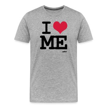 i love me by wam - Männer Premium Bio T-Shirt - Grau meliert - Vorne - Damien (186cm)