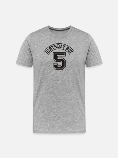 Birthday boy 5 years - Men's Premium Organic T-Shirt - heather grey