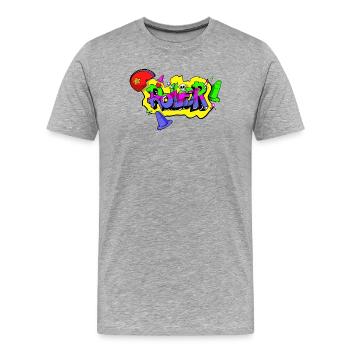 ROLLER - T-shirt bio Premium Homme - gris chiné - Devant - Damien (186cm)
