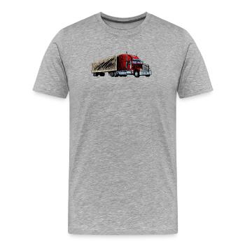 Truck - Männer Premium Bio T-Shirt - Grau meliert - Vorne - Damien (186cm)