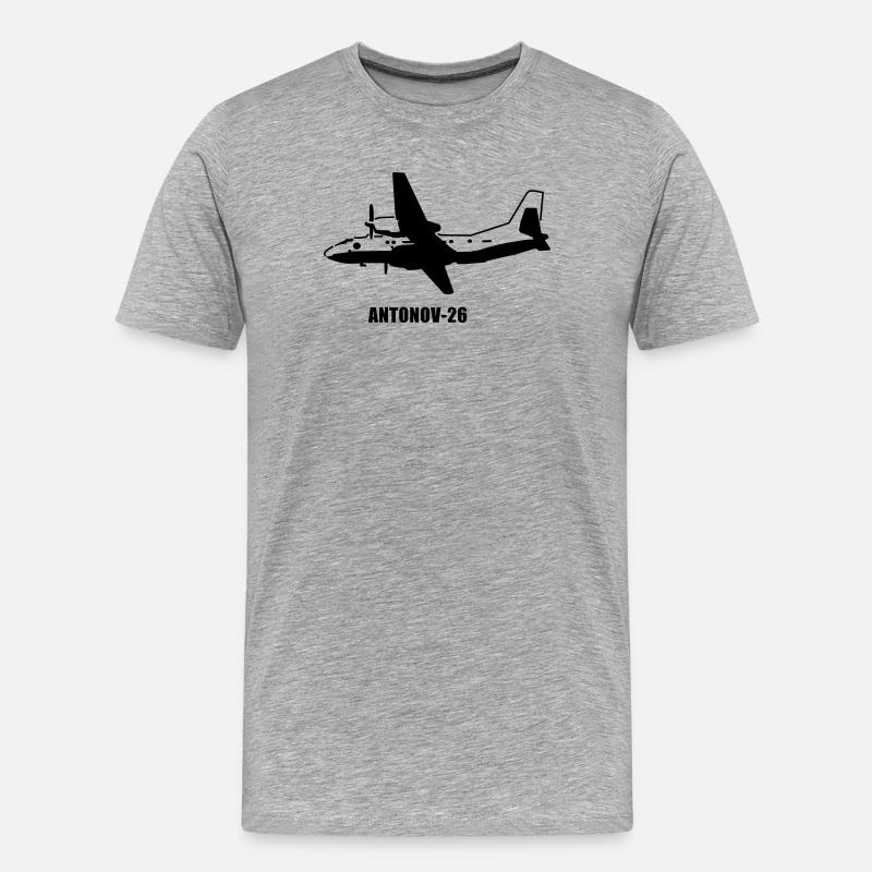 Antonov 26 - Männer Premium Bio T-Shirt - Grau meliert