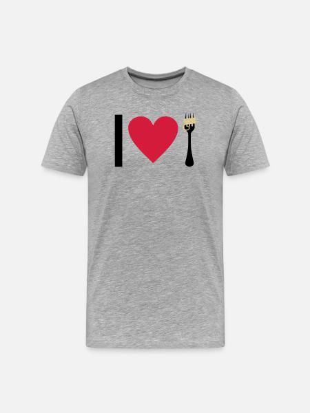I love Pasta - Men's Premium Organic T-Shirt - heather grey