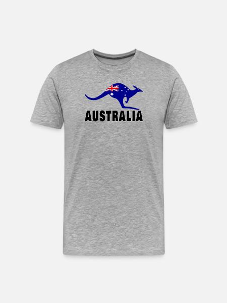 Australia Kangaroo / Gift / Gift Idea - Men's Premium Organic T-Shirt - heather grey