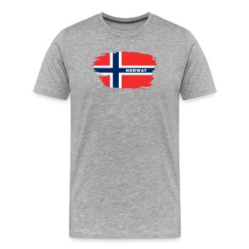 Norwegen Flagge / Skandinavien Geschenk Oslo - Männer Premium Bio T-Shirt - Grau meliert - Vorne - Damien (186cm)