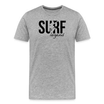 surf surfer surfer - T-shirt bio Premium Homme - gris chiné - Devant - Damien (186cm)