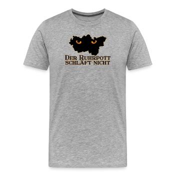 Der Ruhrpott schläft nicht - Männer Premium Bio T-Shirt - Grau meliert - Vorne - Damien (186cm)