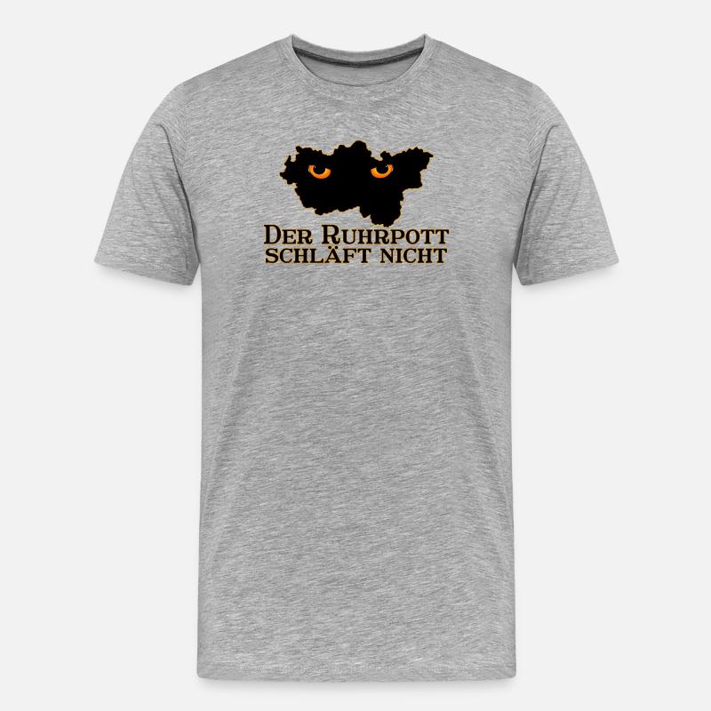 Der Ruhrpott schläft nicht - Männer Premium Bio T-Shirt - Grau meliert