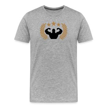Training Champion - T-shirt bio Premium Homme - gris chiné - Devant - Damien (186cm)