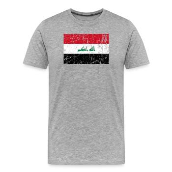 Irak Flagge Irak Fahne Flagge Flagge Bandera - Männer Premium Bio T-Shirt - Grau meliert - Vorne - Damien (186cm)