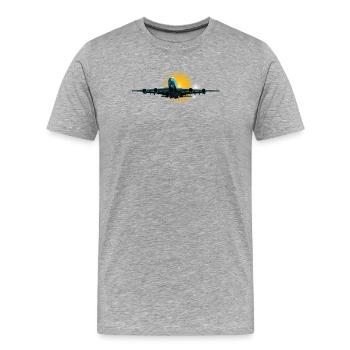 Le plus grand avion de ligne - T-shirt bio Premium Homme - gris chiné - Devant - Damien (186cm)