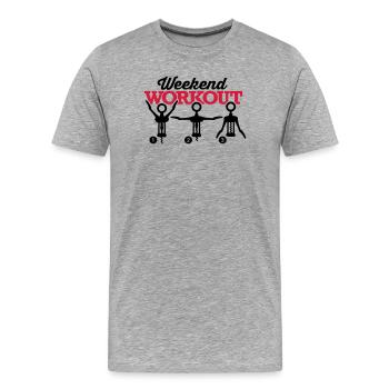 Weekend workout corkscrew - T-shirt bio Premium Homme - gris chiné - Devant - Damien (186cm)