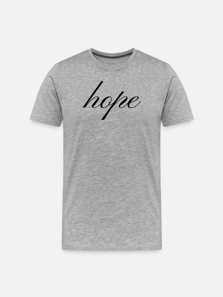 Hope Inspirational Minimalist Typography T-Shirt - Männer Premium Bio T-Shirt - Grau meliert