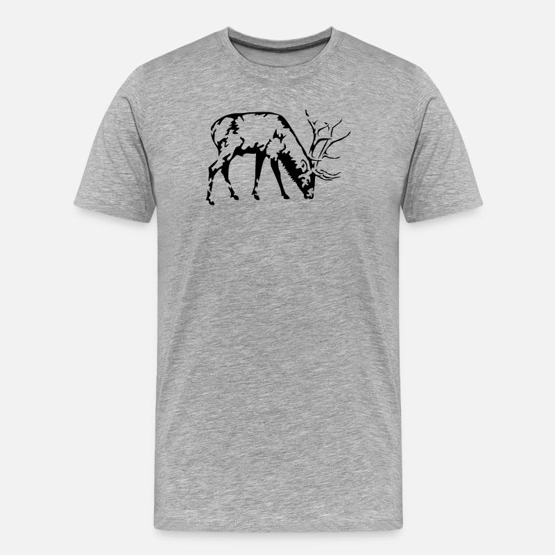 hirsch jagd jäger - Männer Premium Bio T-Shirt - Grau meliert