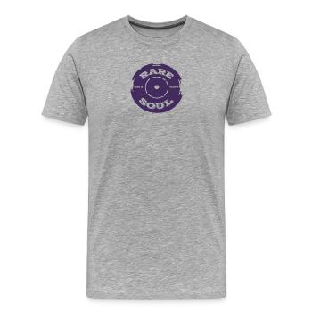 Rare Soul Vinyl Record Label 45 RPM Side A - Men's Premium Organic T-Shirt - heather grey - Front - Damien (186cm)