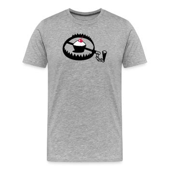 iron with cupcake - Men's Premium Organic T-Shirt - heather grey - Front - Damien (186cm)