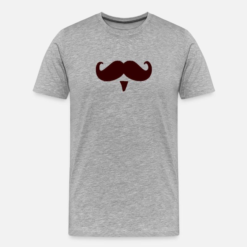 Cadeau de moustache moustache moustache - T-shirt bio Premium Homme - gris chiné