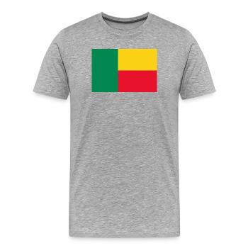 sticker flag of Benin Aufkleber Fahne Benin - Men's Premium Organic T-Shirt - heather grey - Front - Damien (186cm)