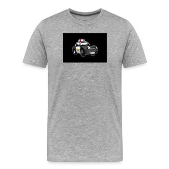 police - Men's Premium Organic T-Shirt - heather grey - Front - Damien (186cm)