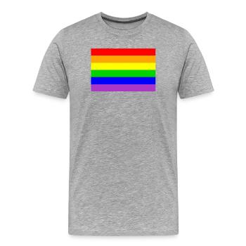 Drapeau LGBT - T-shirt bio Premium Homme - gris chiné - Devant - Damien (186cm)
