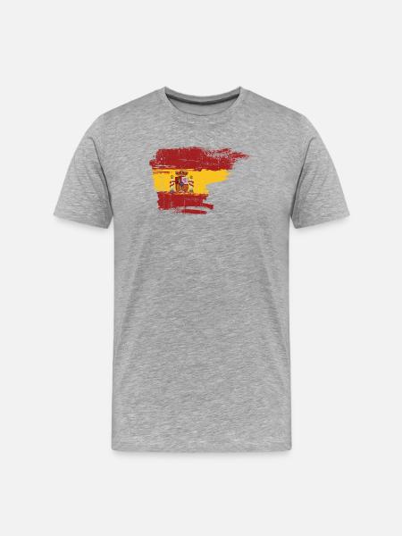Spain Flag Brushstroke Crest - Men's Premium Organic T-Shirt - heather grey