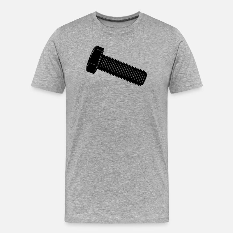 Schraube für eine Mutter - Männer Premium Bio T-Shirt - Grau meliert