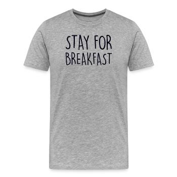 SÉJOUR POUR LE PETIT DÉJEUNER Frühstück - T-shirt bio Premium Homme - gris chiné - Devant - Damien (186cm)