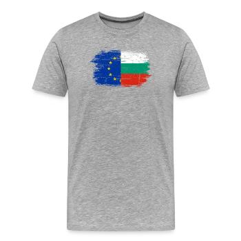 Flag Fusion EU Pinceau bulgare - T-shirt bio Premium Homme - gris chiné - Devant - Damien (186cm)