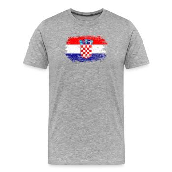 Montage de cartes du blason de Croatie - T-shirt bio Premium Homme - gris chiné - Devant - Damien (186cm)