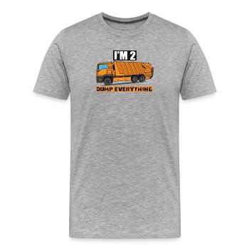 2. Geburtstag zweiter Geburtstag Müllwagen - Männer Premium Bio T-Shirt - Grau meliert - Vorne - Damien (186cm)