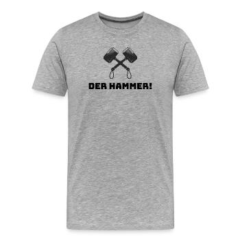 Der Hammer von Thor - Männer Premium Bio T-Shirt - Grau meliert - Vorne - Damien (186cm)