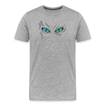 Vue sarcelles aux yeux de chat de nuit - T-shirt bio Premium Homme - gris chiné - Devant - Damien (186cm)