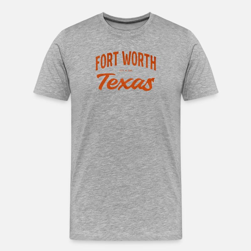 Fort Worth Texas Script - Men's Premium Organic T-Shirt - heather grey