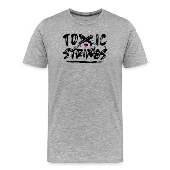 Toxic Strings 2 Farben - Männer Premium Bio T-Shirt - Grau meliert - Vorne - Damien (186cm)