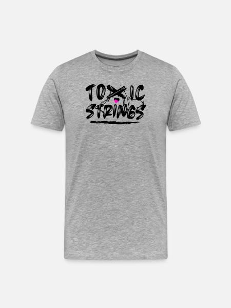Toxic Strings 2 Colour - Men's Premium Organic T-Shirt - heather grey